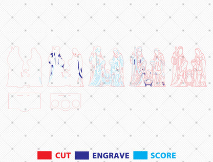 Nativity Candle Holder SVG Bundle 10 Designs Glowforge xTool
