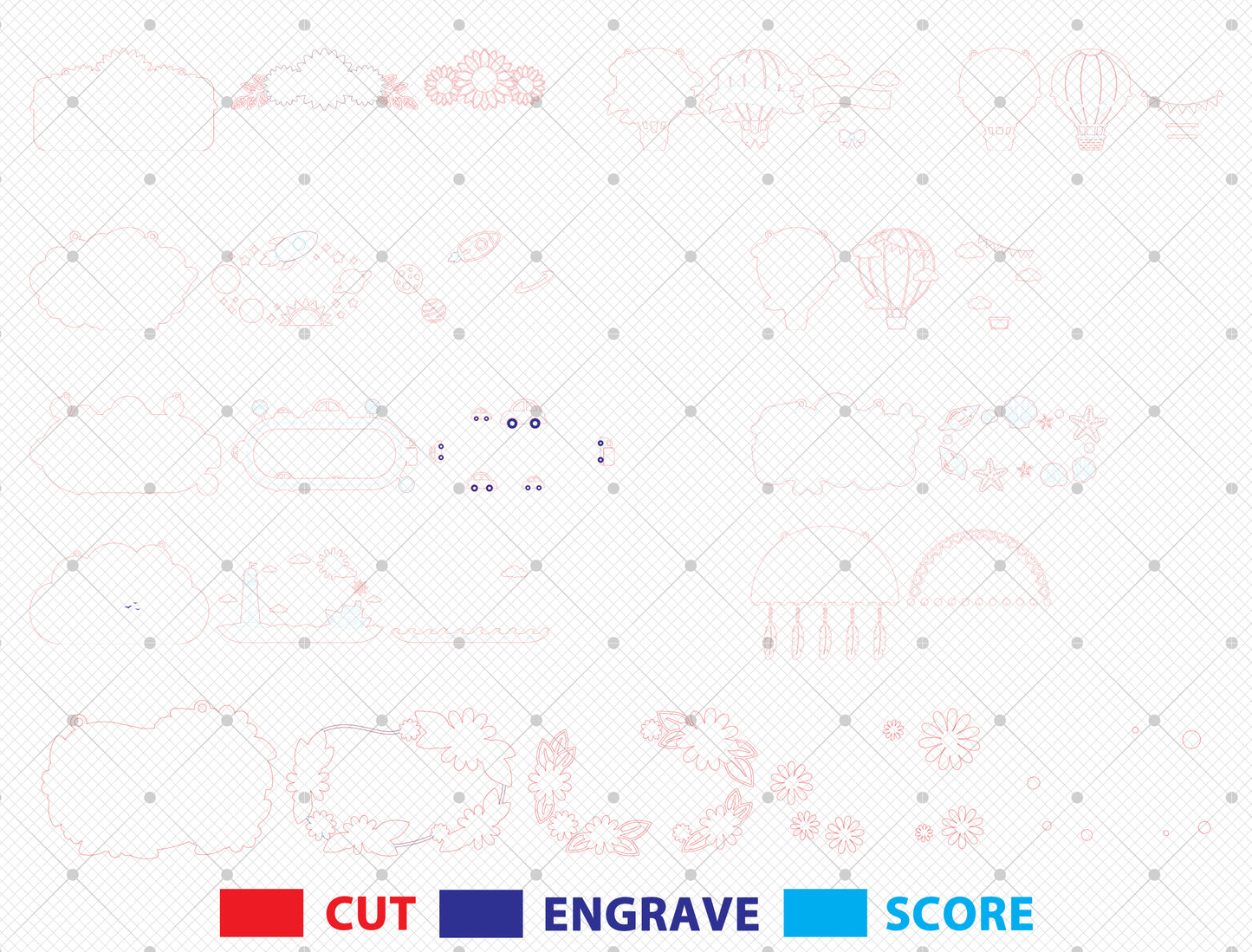 Kids Name Sign SVG Bundle File for Glowforge and xTool