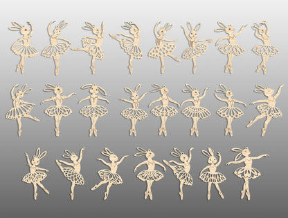 Easter Bunny Ballerina Ornament SVG 23 Easter Tree Designs for LightBurn