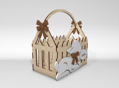 12 Easter Bunny Basket Bundle SVG Laser Cut for Glowforge and xTool