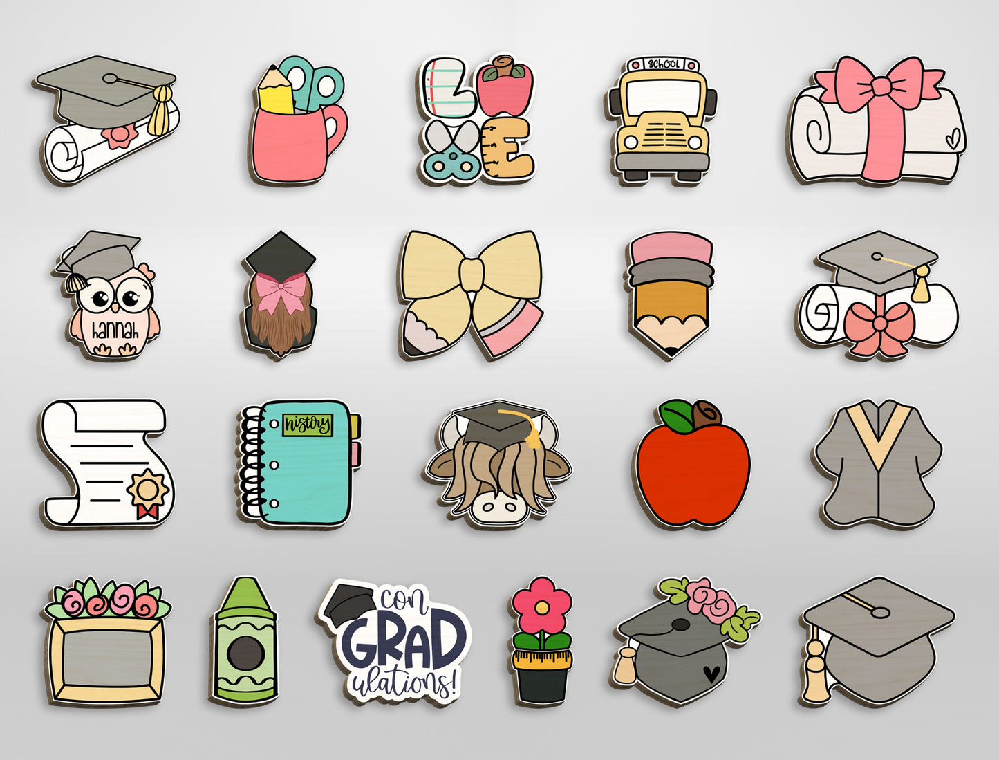 Graduation Stud Earrings SVG Bundle for xTool and LightBurn