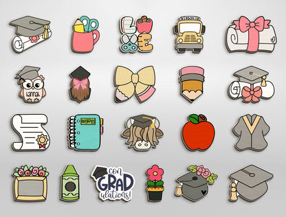 Graduation Stud Earrings SVG Bundle for xTool and LightBurn