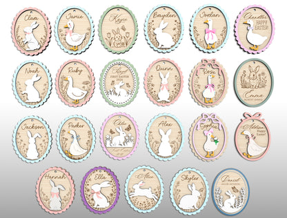 Easter Basket Tag Ornament SVG 23 Designs Laser Cut for Glowforge and xTool