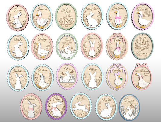 Easter Basket Tag Ornament SVG 23 Designs Laser Cut for Glowforge and xTool