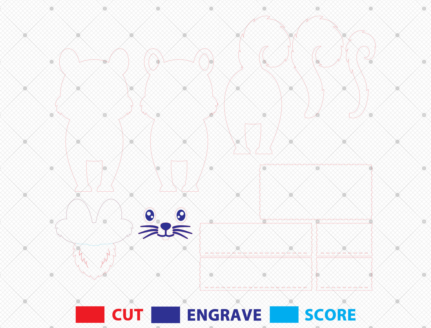 Animal Planter SVG Bundle for Glowforge and xTool