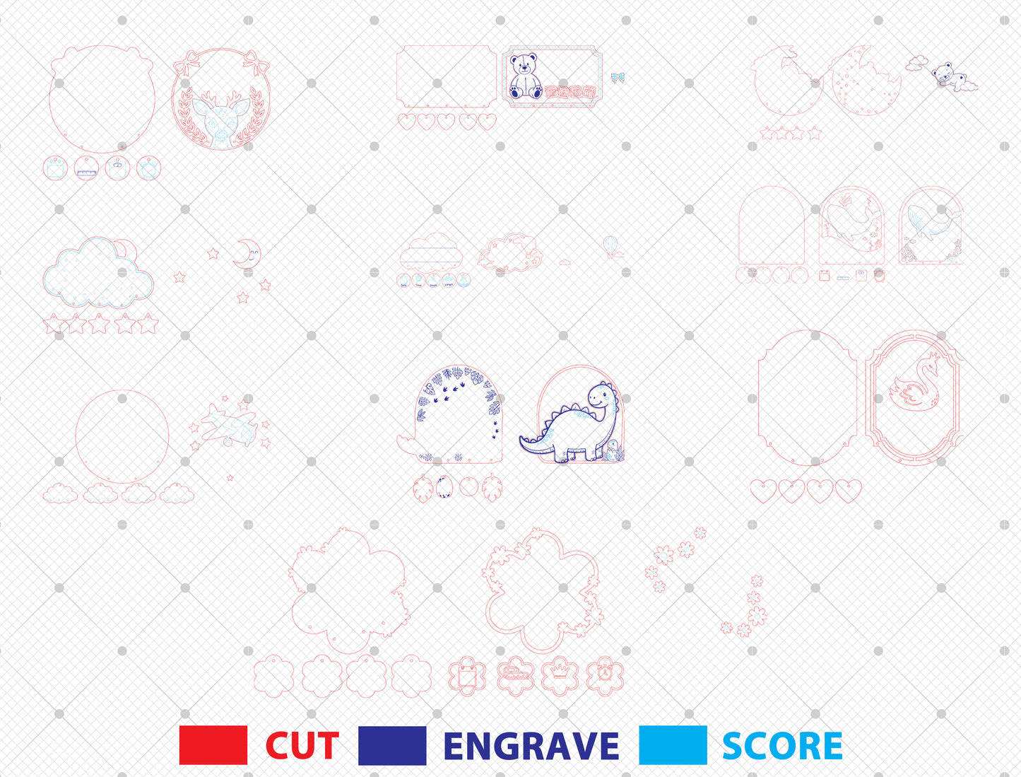 Woodland Baby Name Sign SVG File for Glowforge and xTool