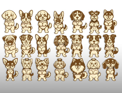 Wobbly Dog Magnet SVG Bundle for Glowforge and LightBurn