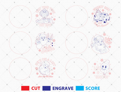 Christmas Round Sign Ornament Laser Cut File | Funny Holiday Quotes | Ready to Cut | Glowforge, xTool, LightBurn, etc.