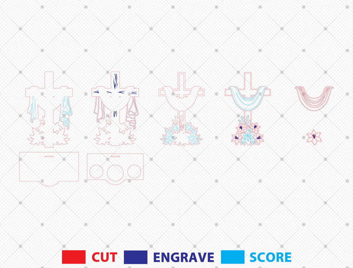 Christmas Candle Holder SVG Bundle 10 Christian Laser Cut Designs