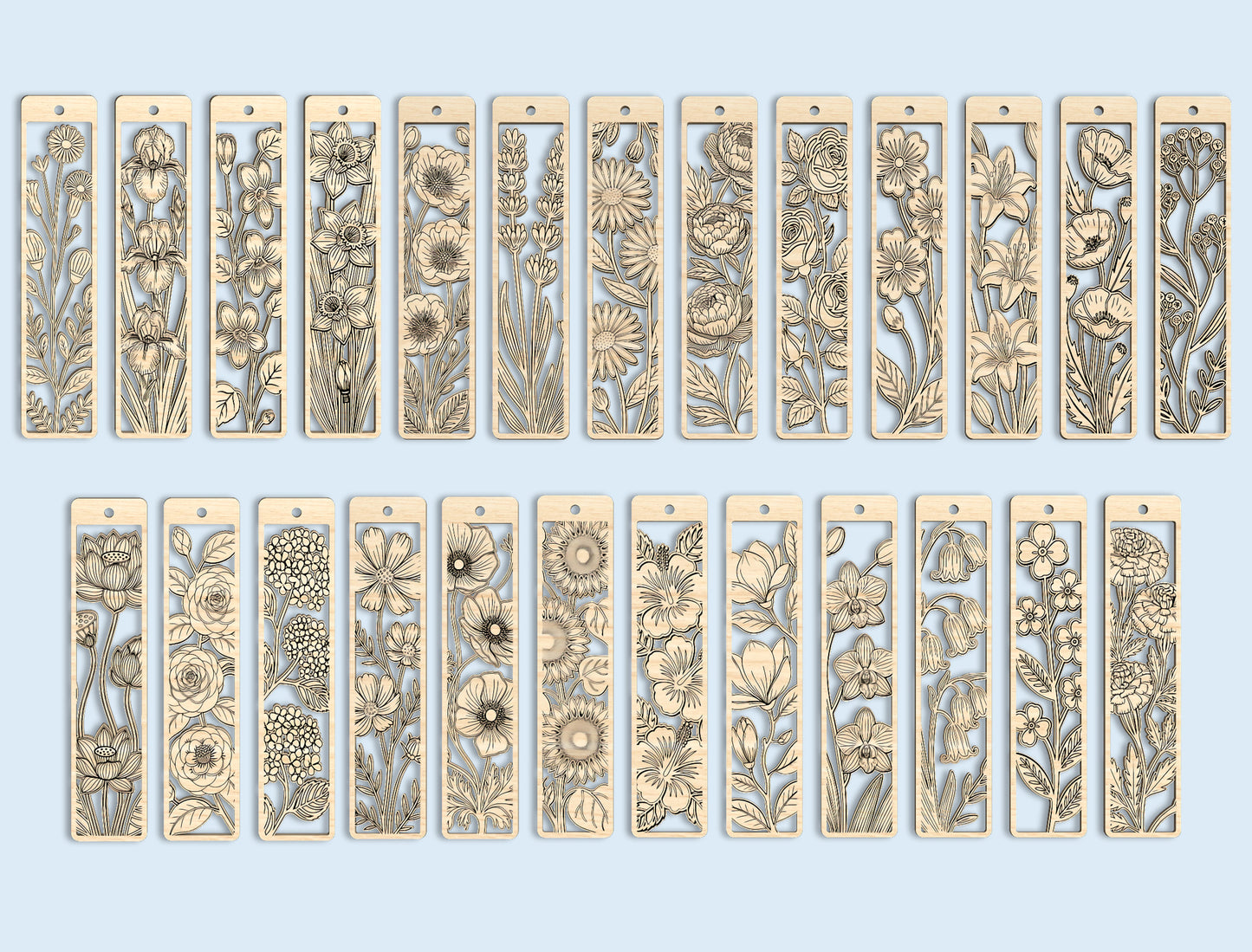 Floral Teacher Bookmark SVG Bundle Laser Cut File for Glowforge and xTool