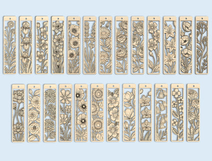Floral Teacher Bookmark SVG Bundle Laser Cut File for Glowforge and xTool
