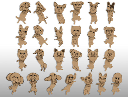 Rolling Dog Magnet SVG Bundle for Glowforge and LightBurn