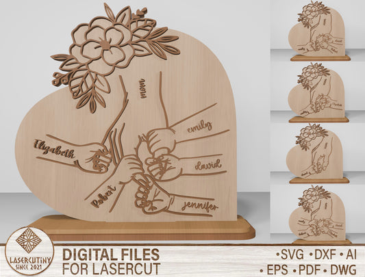 Engraved Mother Line Art Plaque SVG for Glowforge and xTool