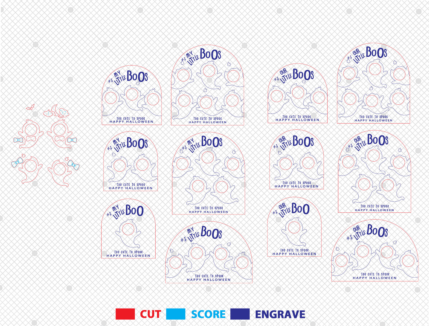 Halloween Ghost Photo Frame SVG Bundle 7 Designs for LightBurn Glowforge xTool