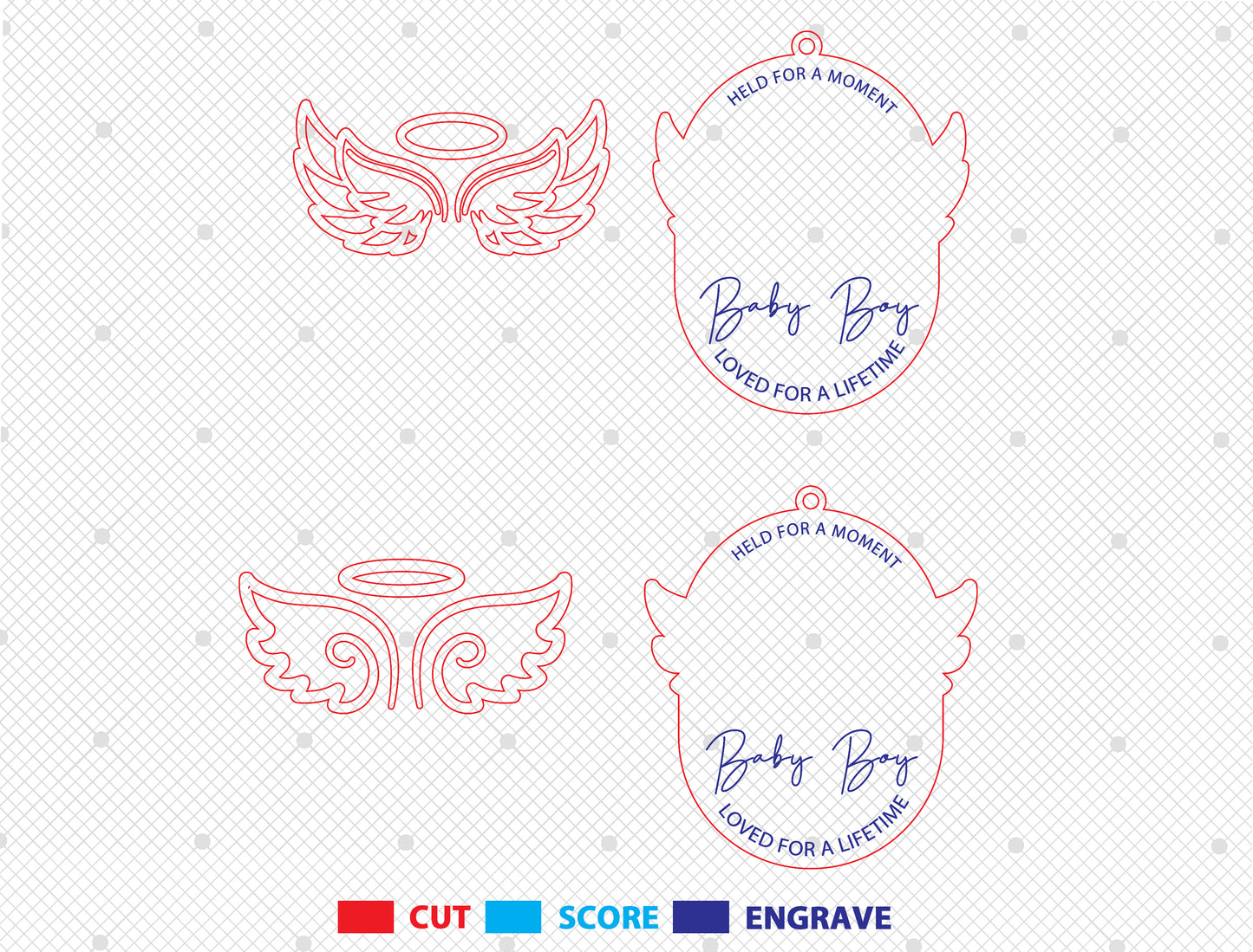 Miscarriage Memorial SVG Bundle Angel Wings for xTool and Glowforge