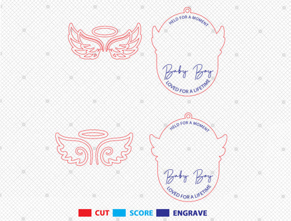 Miscarriage Memorial SVG Bundle Angel Wings for xTool and Glowforge