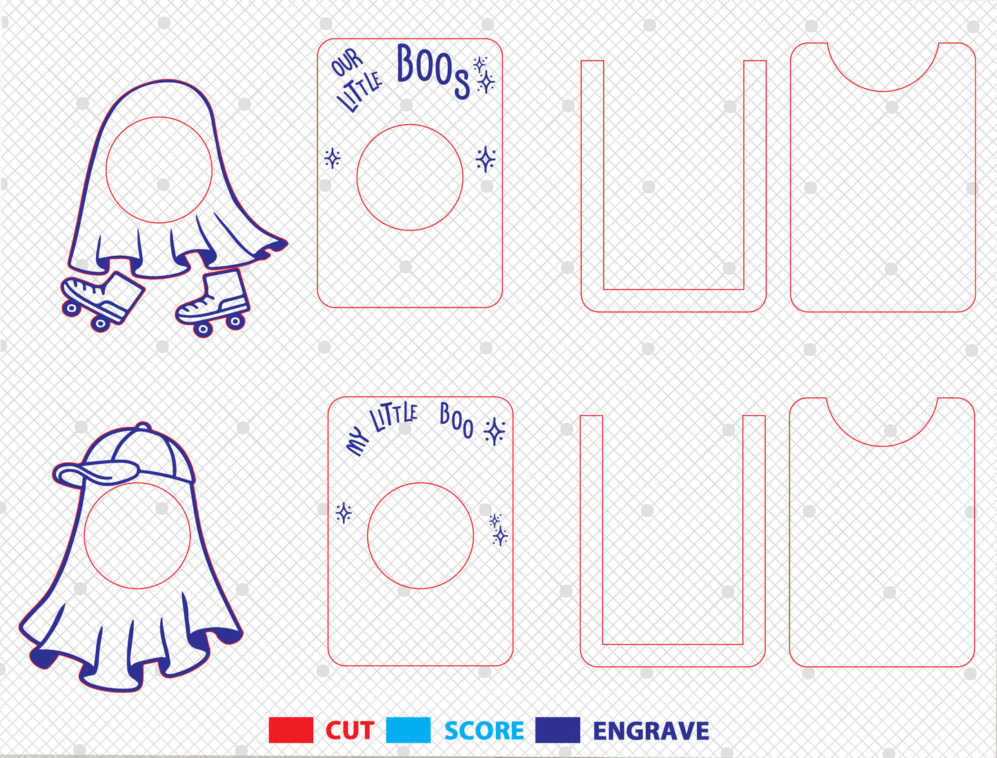 Halloween Ghost Fridge Magnet Photo Frame SVG Bundle for Glowforge xTool LightBurn