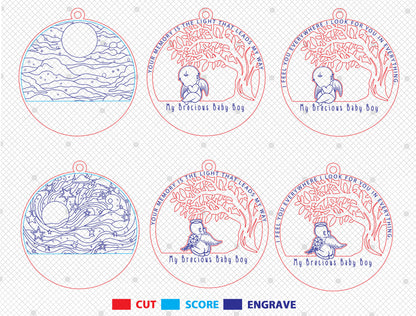 Baby Loss Memorial Ornament SVG Bundle for xTool and Glowforge