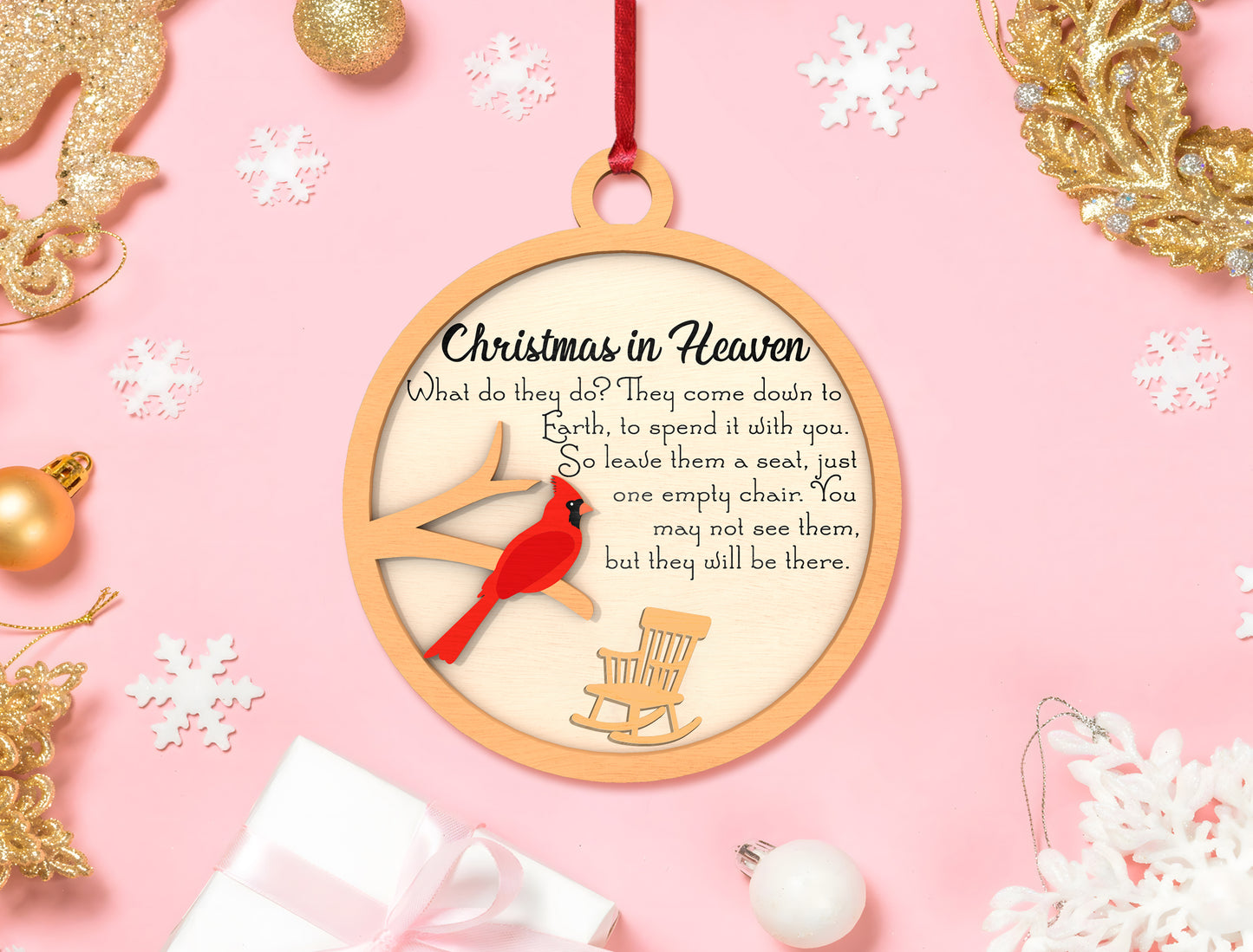 Christmas in Heaven Ornament SVG Laser Cut File for Glowforge and xTool