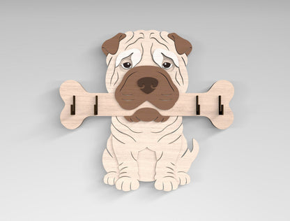 Dog Breed Key Holder SVG Bundle for Glowforge and LightBurn
