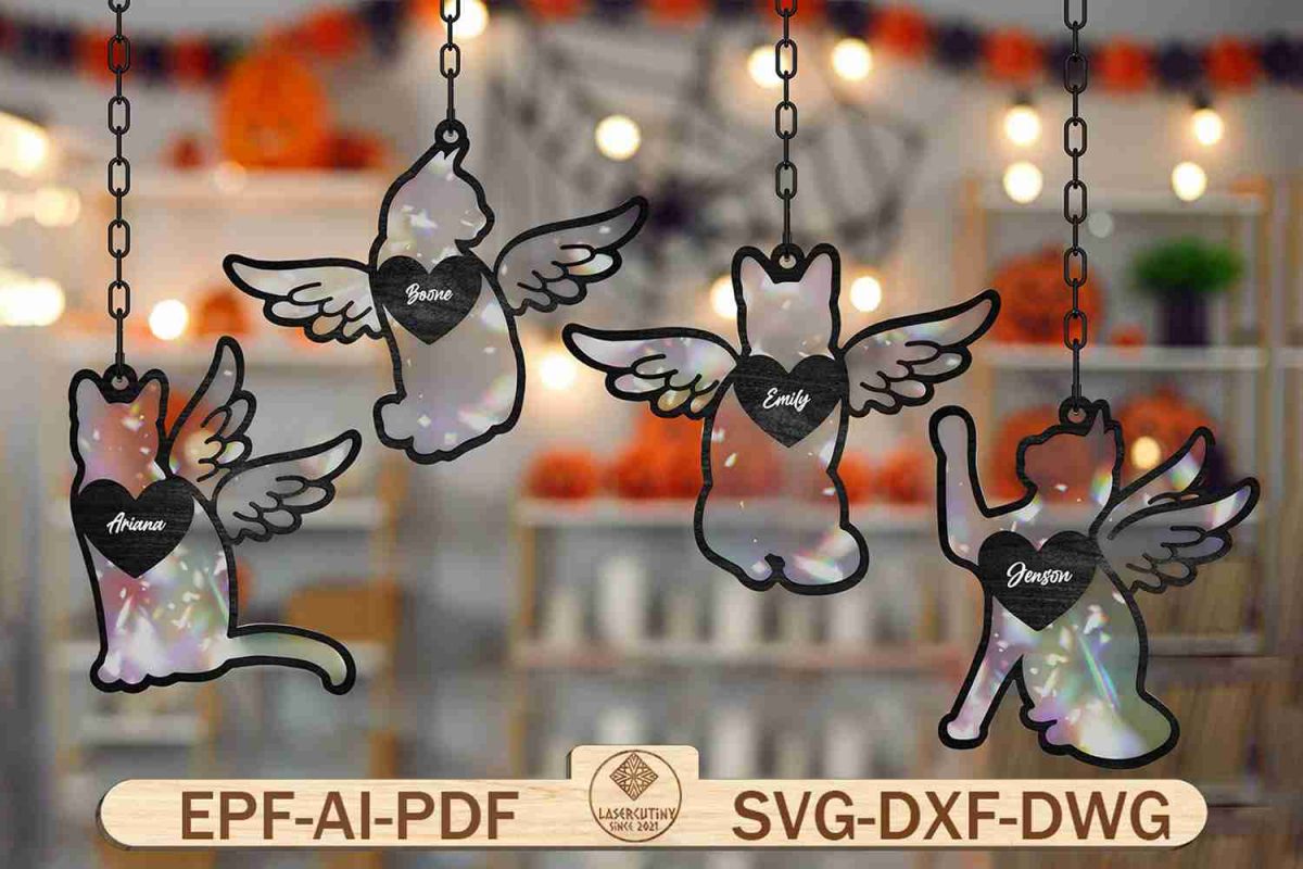 Personalized Loss of Cat Ornament Svg,Memorial Ornament Svg
