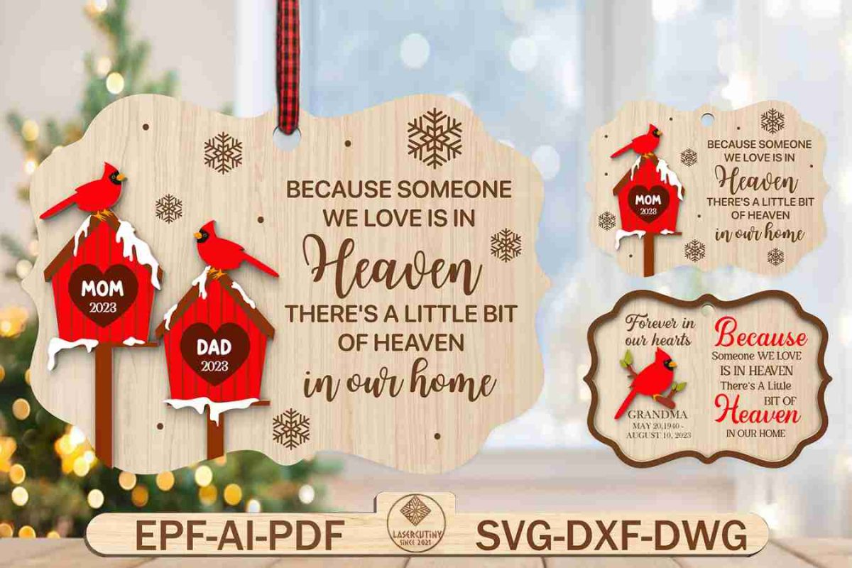 Personalized Memorial Ornament Cut File Svg