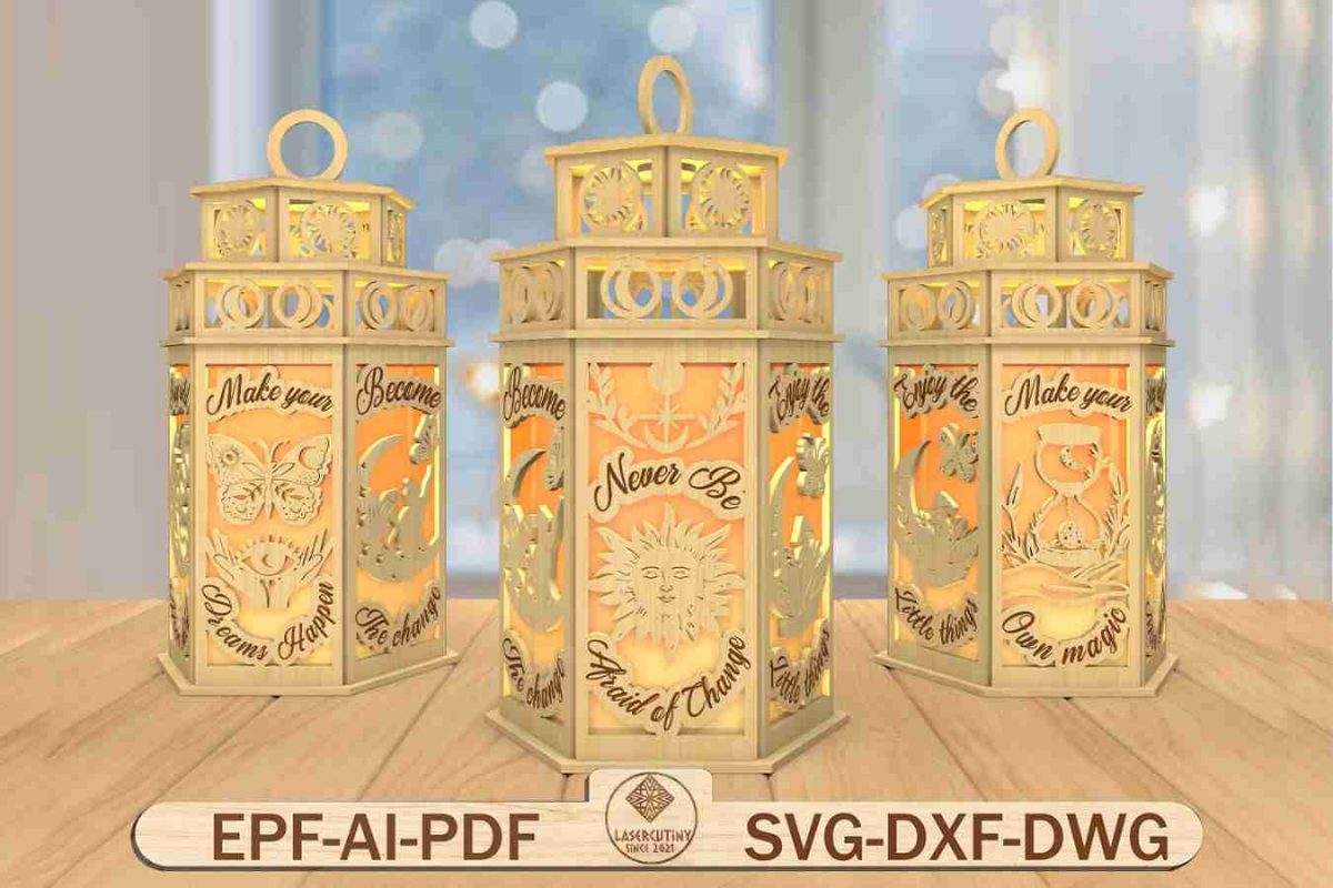 3D Mystical Lantern Laser Cut File Svg,Halloween Lantern