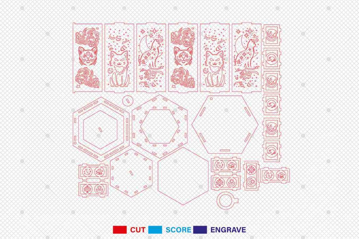 3D Mystical Lantern Laser Cut File Svg - Image 3