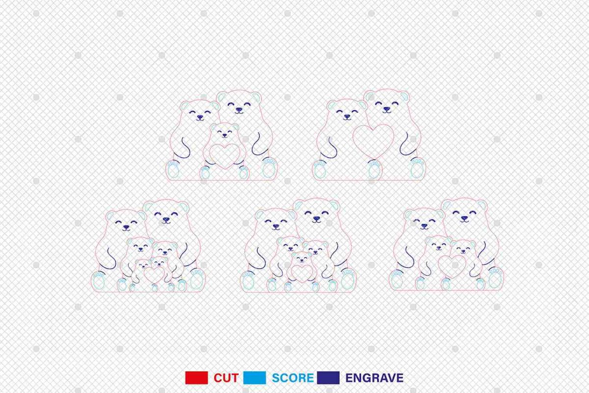 Personalized Bear Family Puzzle Pieces Cut File Svg - Image 3