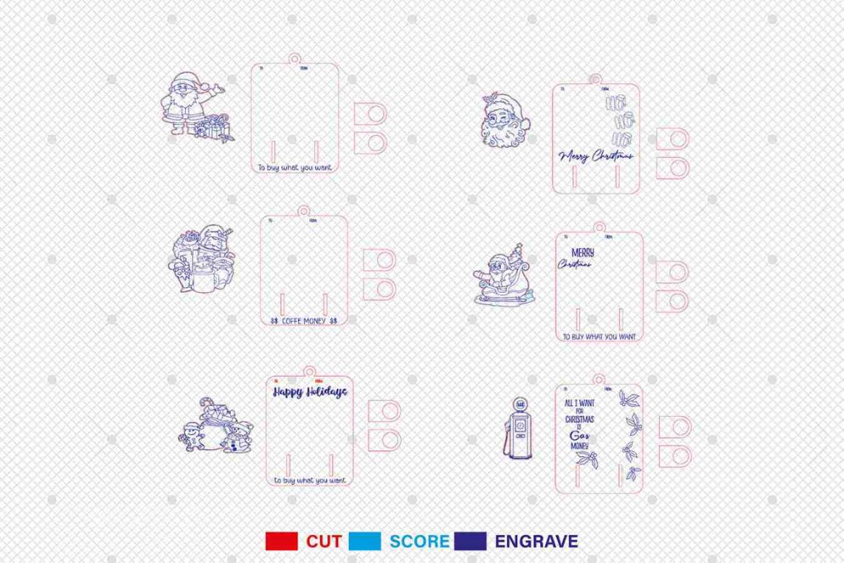 Santa Claus Money Holder Ornament Cut File Svg - Image 3