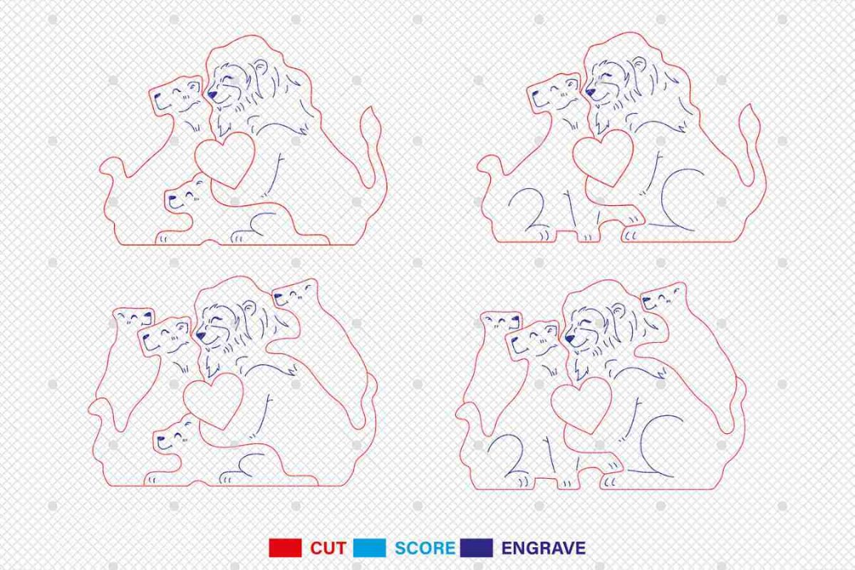 Personalized Lion Family Puzzle Pieces Svg - Image 3