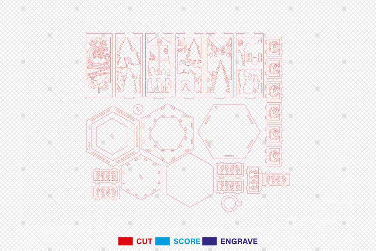 3D Christmas Lantern Laser Cut File Svg - Image 3