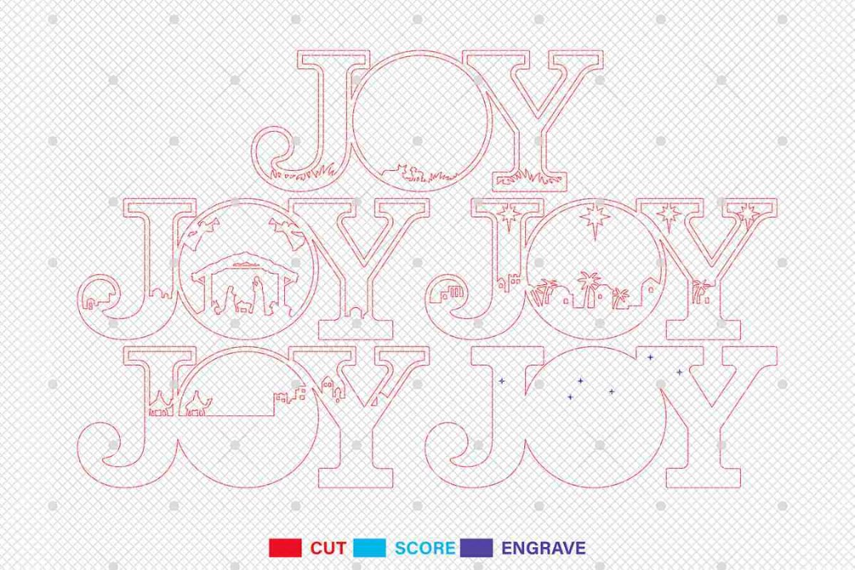 Multilayer Joy Scene Art Laser Cut File Svg, Nativity Scene Svg - Image 3