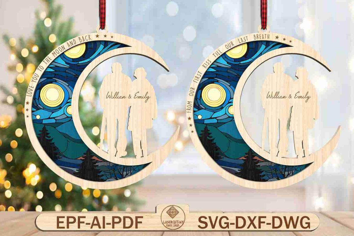 Personalized From Our First Kiss Till Our Last Breath Ornament Svg