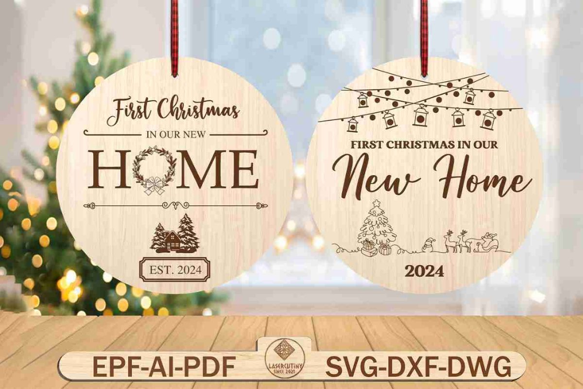 Personalized First Christmas In Our New House Ornament Svg