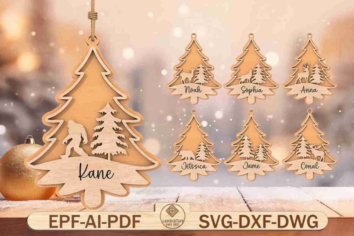 Personalized Animal Forest Ornament Svg