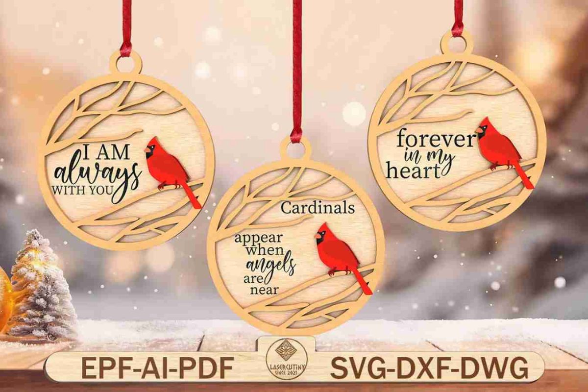 Christmas Memorial Ornament Laser Cut Files Svg