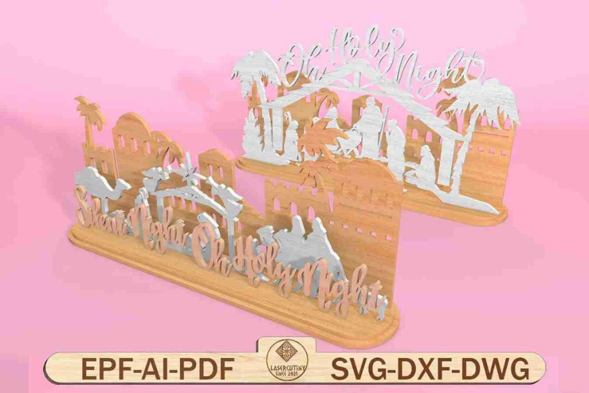 Nativity Scene Standing Layer Cut Files Svg