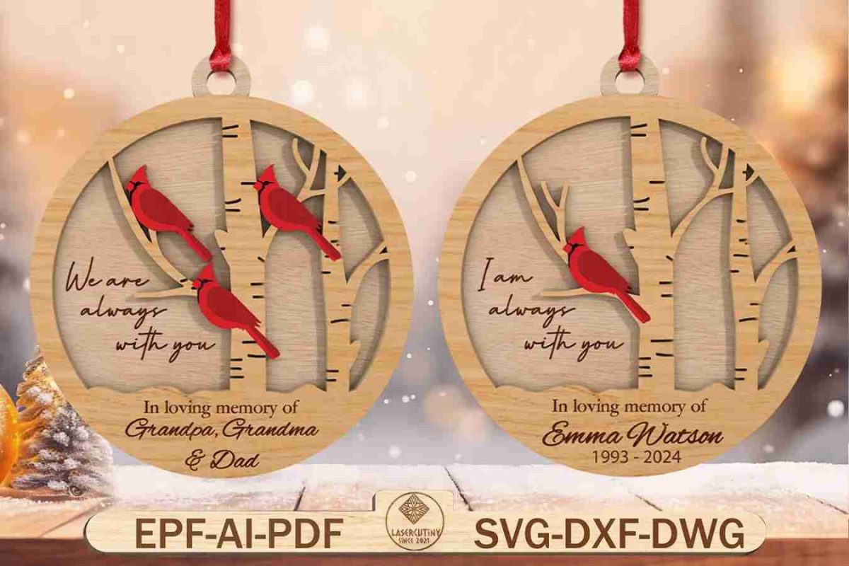 Christmas Memorial Ornament Laser Cut Files Svg