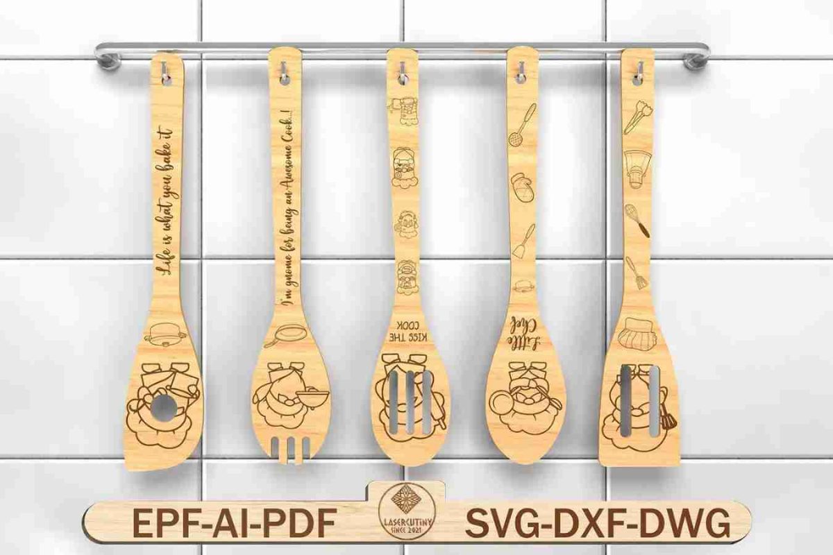 Chef Gnome Wooden Spoons Svg