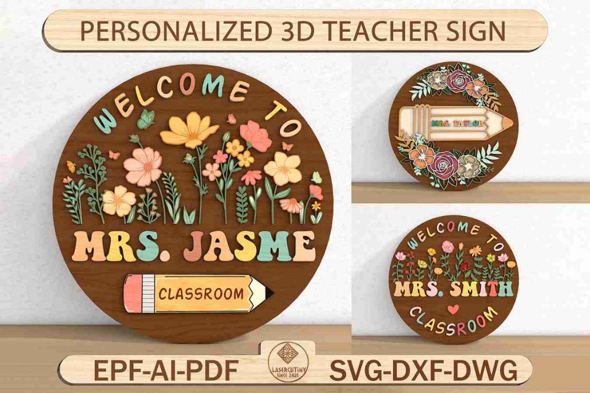 Personalized Teacher Door Sign Svg