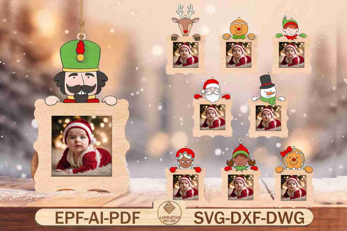 Personalized Christmas Photo Ornament Svg