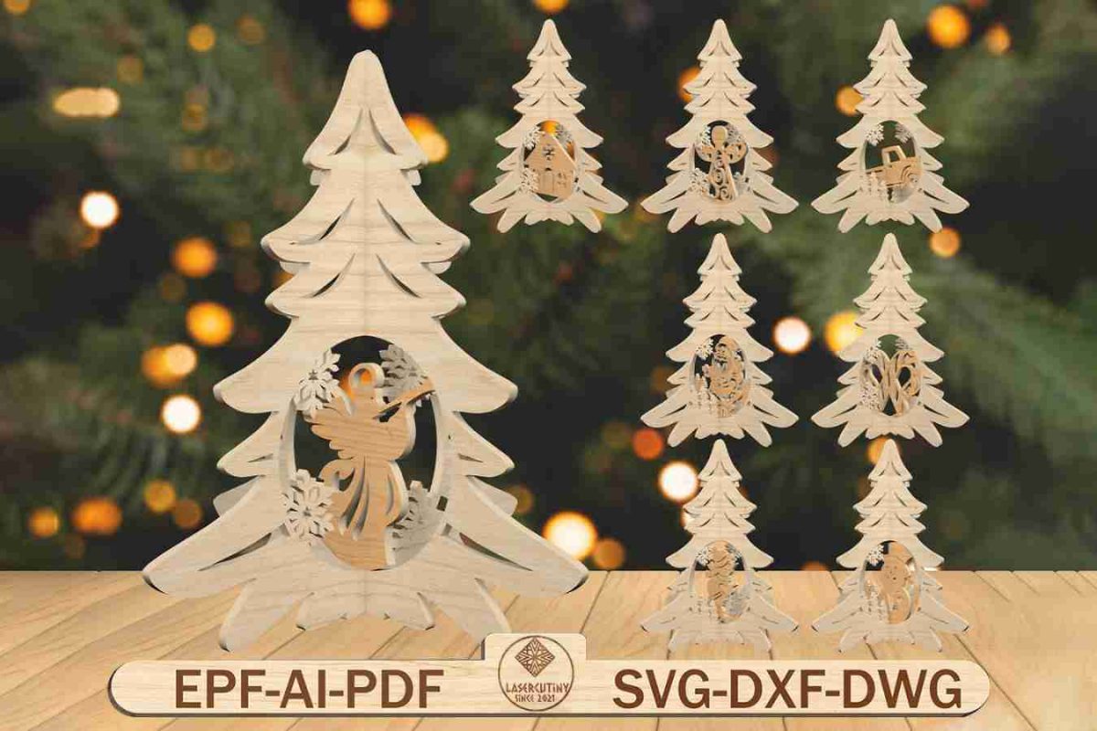 Christrmas 3D Standing Decoration Svg