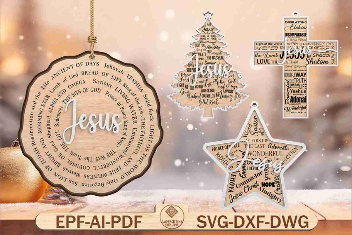 Merry Christmas Jesus Christ Ornament Svg