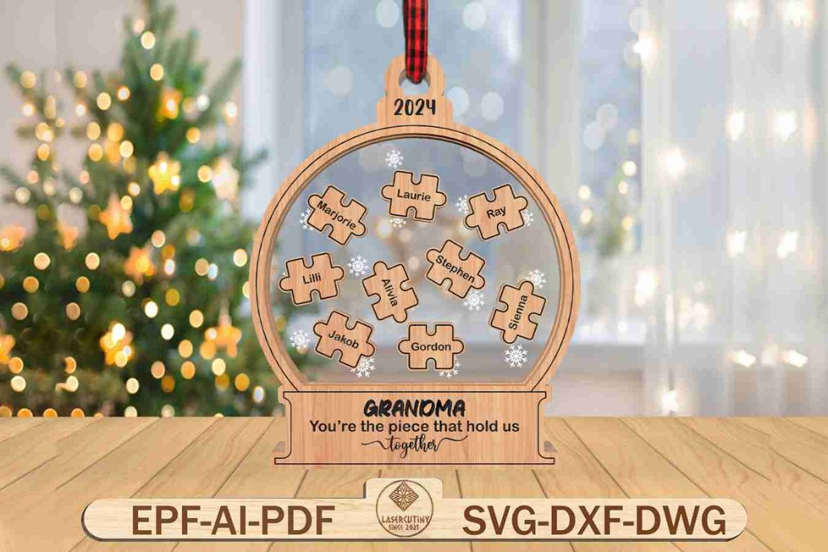 Personalized Grandma Christmas Ornament SVG
