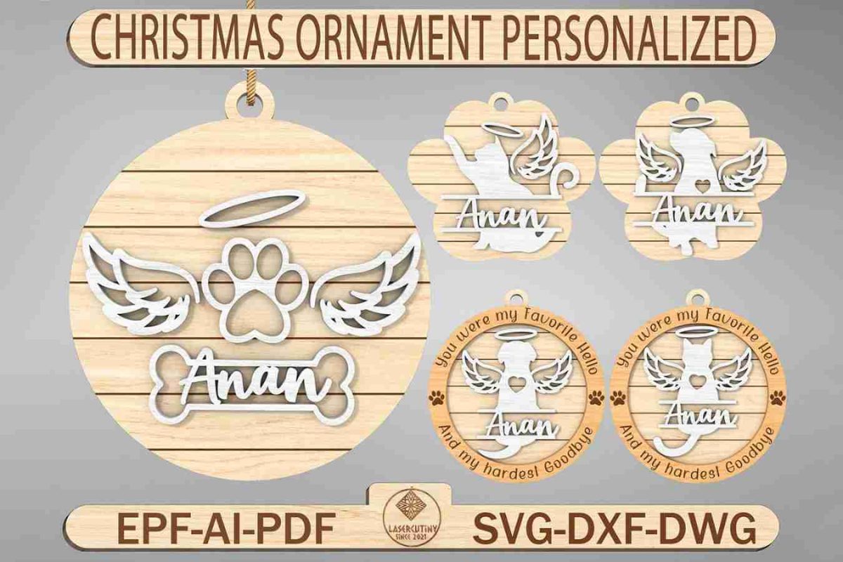 Personalized Pets Memorial Ornament Svg