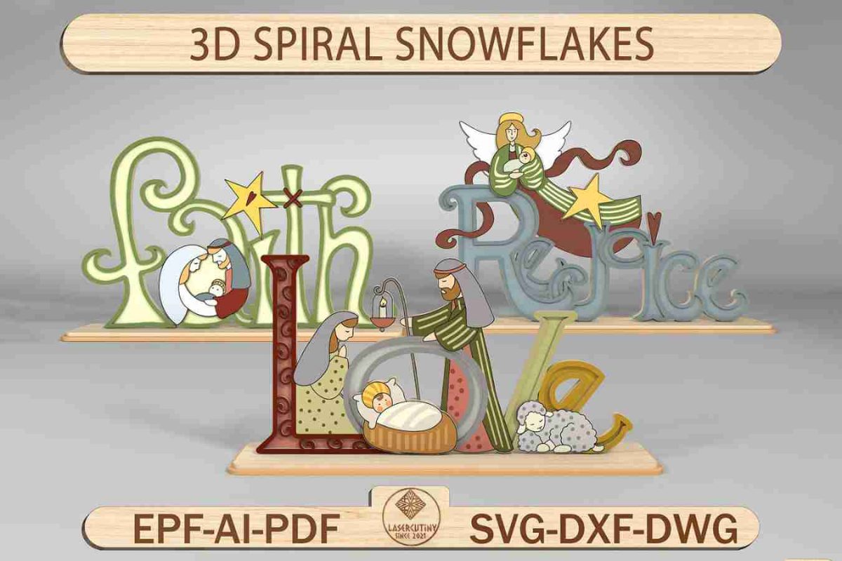 Christmas Nativity Standing Wood Sign Svg