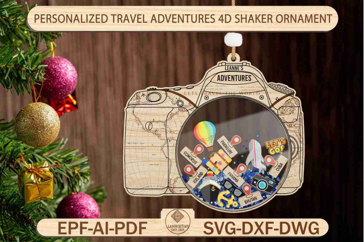 Personalized Travel Adventures Ornament Svg