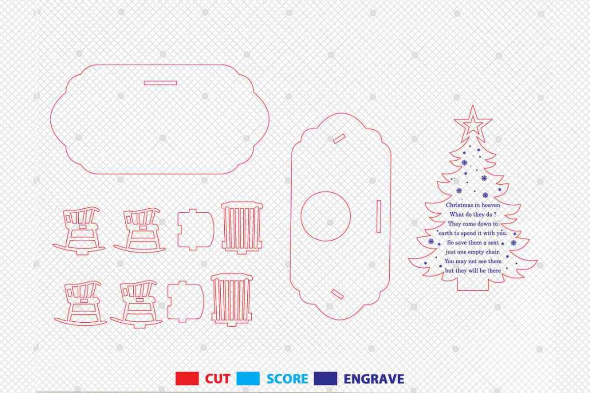 Personalised Christmas Tree Candle Memorial Cut File Svg - Image 3