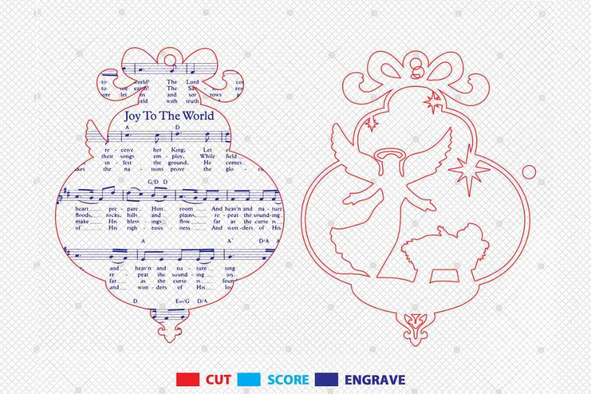 Christmas Nativity Sheet Music Ornament Svg - Image 3